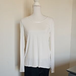 WHBM Women's White Long Sleeve Top